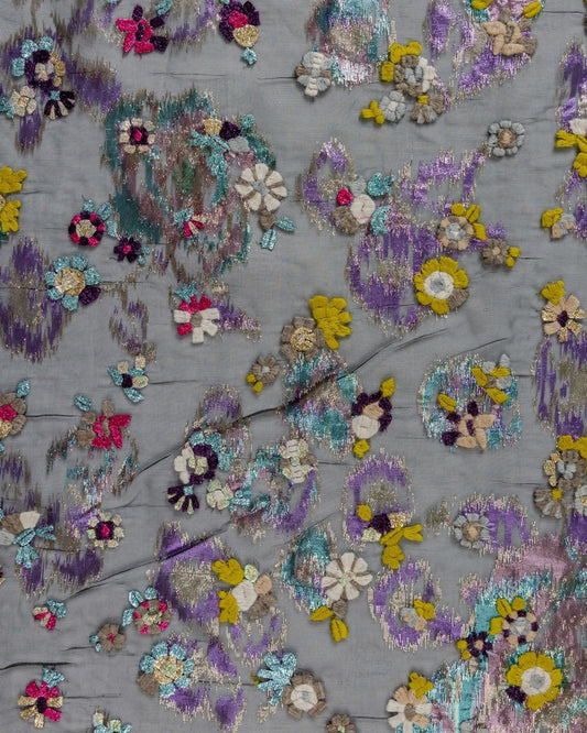 Silk Lurex Embroidered Fabric - Polyester - Sharqiya - الشرقية