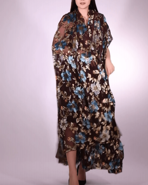 Silk Lurex Floral Fabric - Velvet, Chiffon - Sharqiya - الشرقية