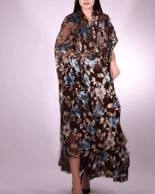 Silk Lurex Floral Fabric - Velvet, Chiffon - Sharqiya - الشرقية
