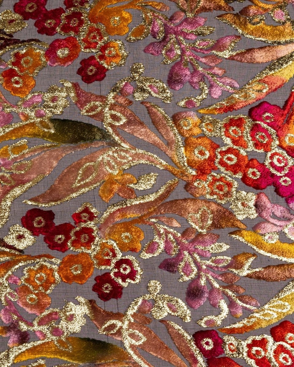 Silk Lurex Floral Fabric - Velvet, Chiffon - Sharqiya - الشرقية