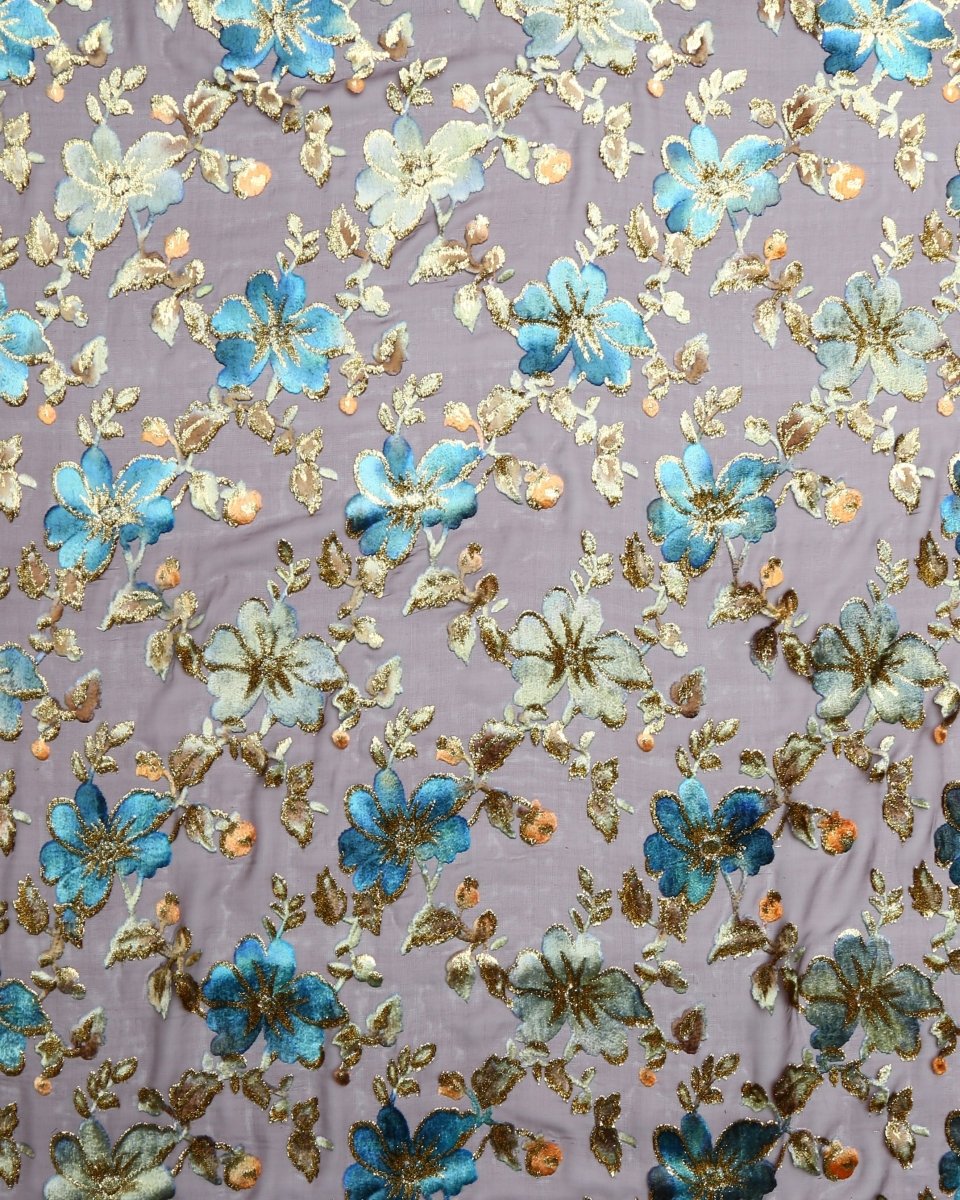 Silk Lurex Floral Fabric - Velvet, Chiffon - Sharqiya - الشرقية