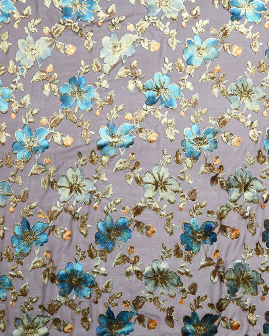 Silk Lurex Floral Fabric - Velvet, Chiffon - Sharqiya - الشرقية