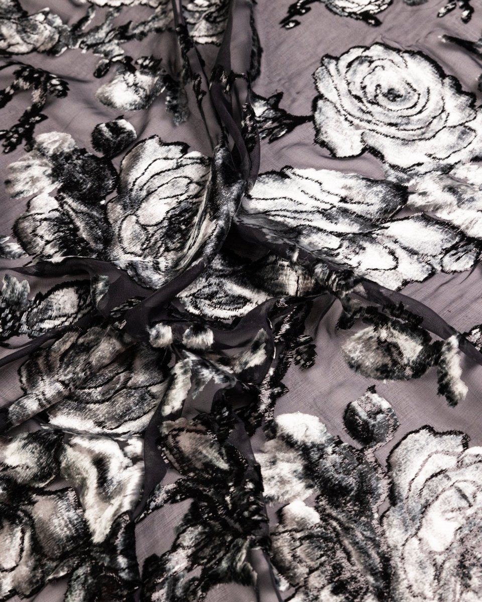 Silk Lurex Floral Fabric - Velvet, Pure Silk, Chiffon - Sharqiya - الشرقية