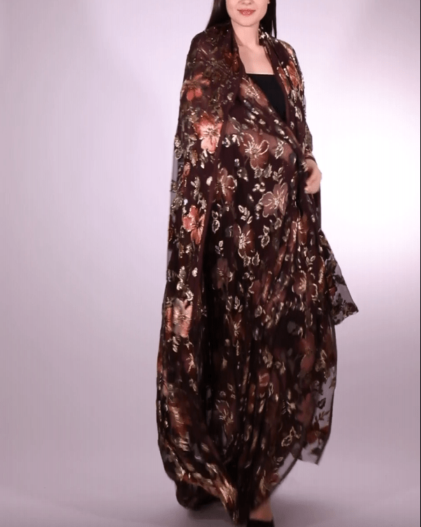 Silk Lurex Floral Fabric - Velvet, Pure Silk, Chiffon - Sharqiya - الشرقية