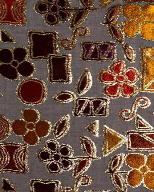 Silk Lurex Floral Fabric - Velvet, Pure Silk, Chiffon - Sharqiya - الشرقية