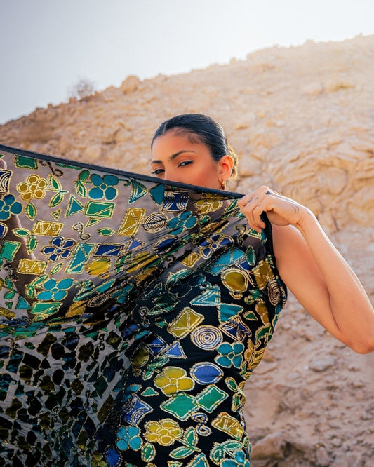 Silk Lurex Floral Fabric - Velvet, Pure Silk, Chiffon - Sharqiya - الشرقية