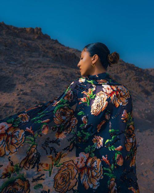 Silk Lurex Floral Fabric - Velvet, Pure Silk, Chiffon - Sharqiya - الشرقية