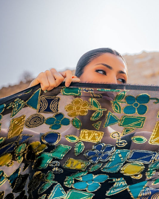Silk Lurex Floral Fabric - Velvet, Pure Silk, Chiffon - Sharqiya - الشرقية