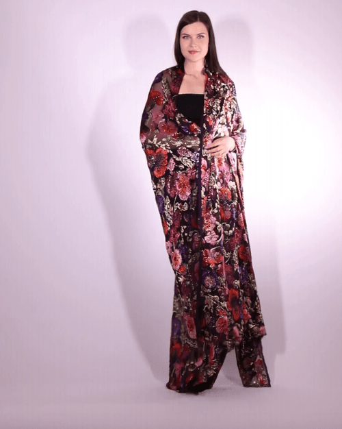 Silk Lurex Floral Fabric - Velvet, Pure Silk, Chiffon - Sharqiya - الشرقية
