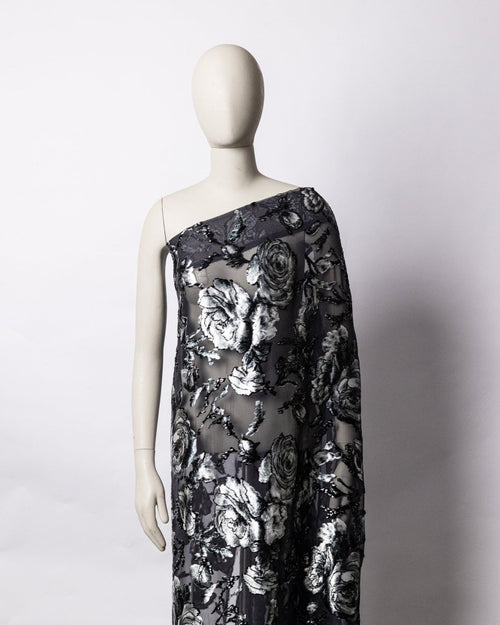 Silk Lurex Floral Fabric - Velvet, Pure Silk, Chiffon - Sharqiya - الشرقية