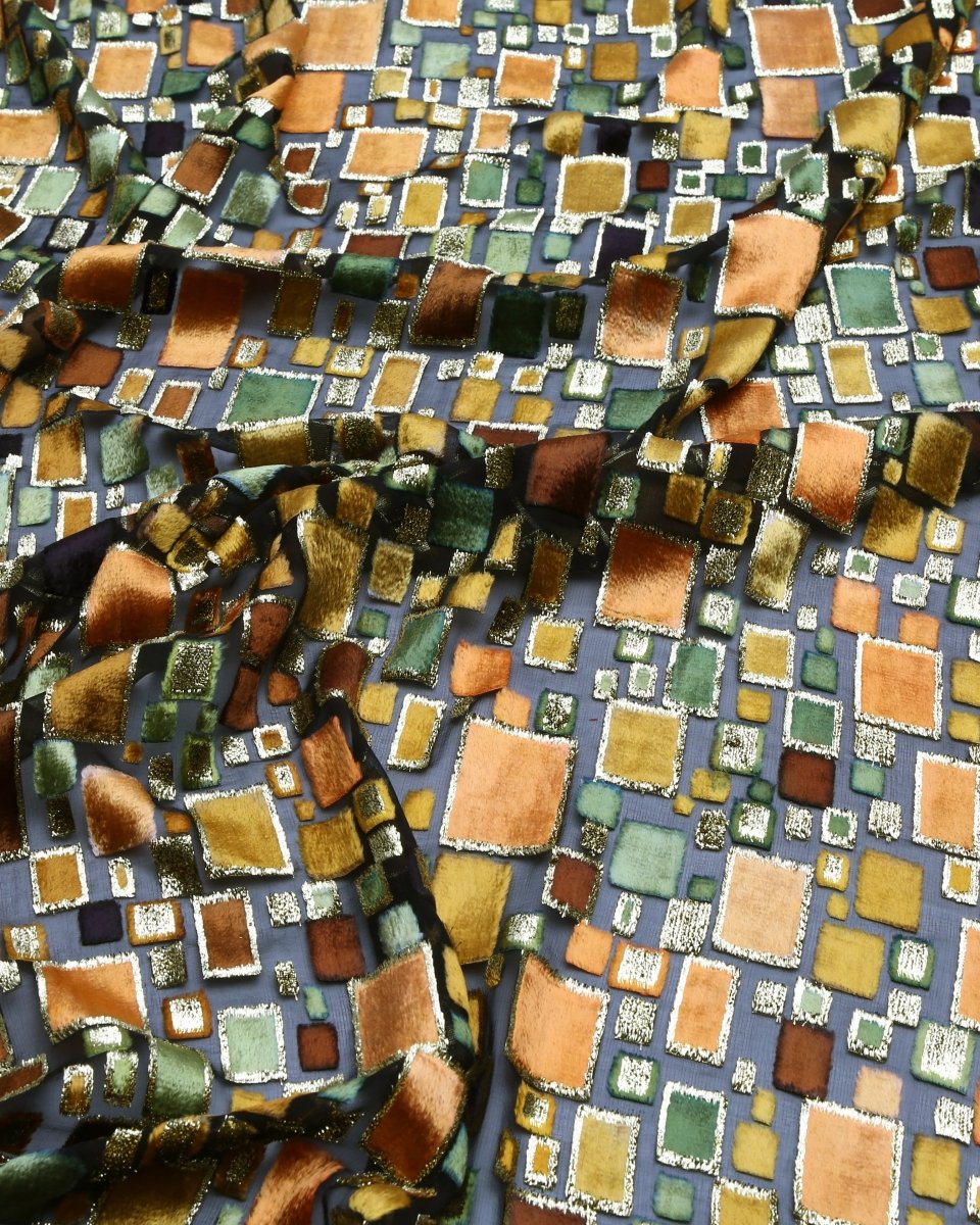 Silk Lurex Floral Fabric - Velvet, Pure Silk, Chiffon - Sharqiya - الشرقية