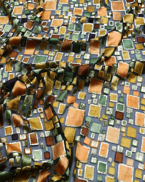 Silk Lurex Floral Fabric - Velvet, Pure Silk, Chiffon - Sharqiya - الشرقية