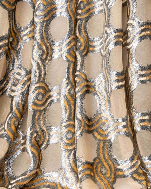 Silk Lurex Geometric Fabric - Velvet, Chiffon - Sharqiya - الشرقية