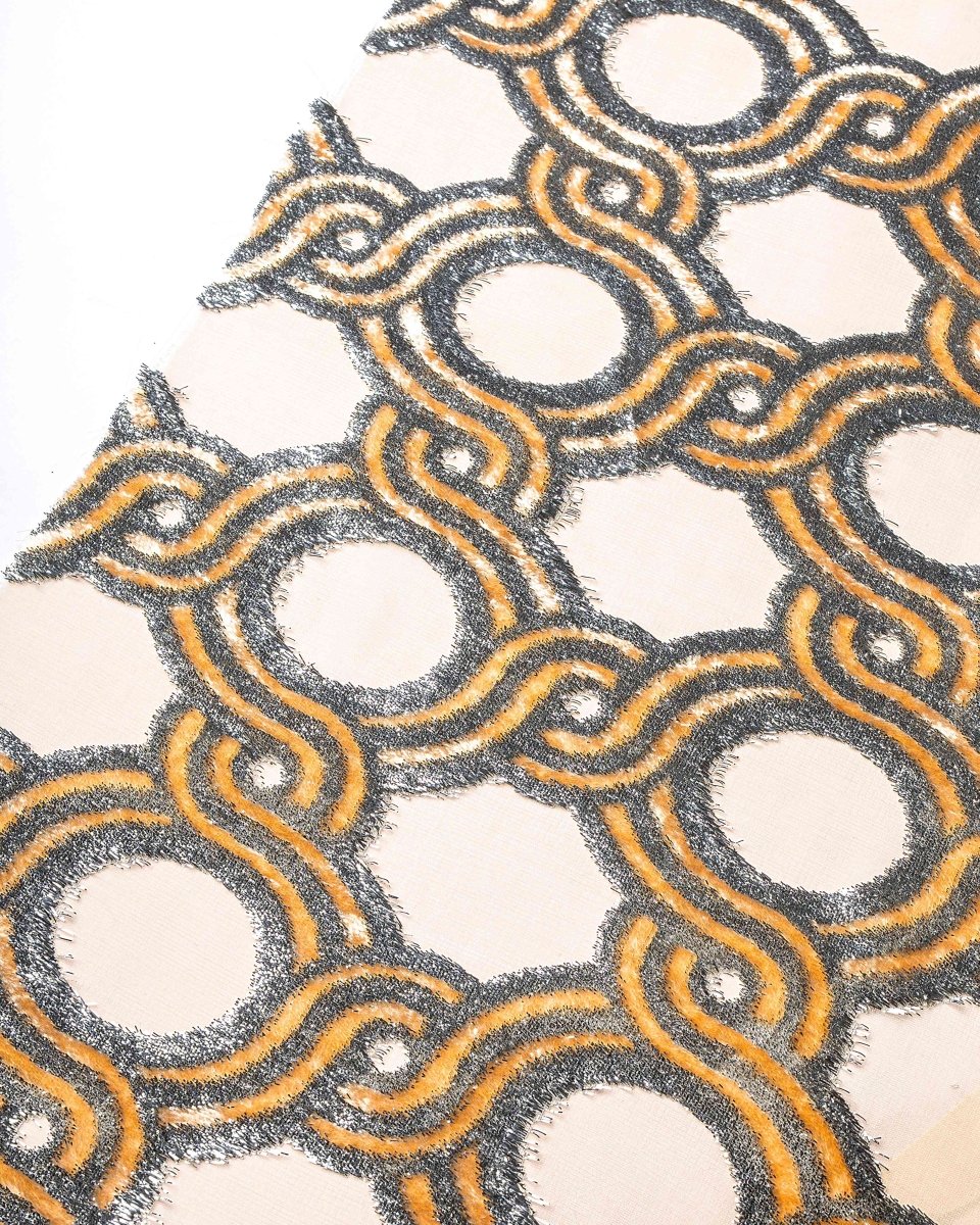 Silk Lurex Geometric Fabric - Velvet, Chiffon - Sharqiya - الشرقية