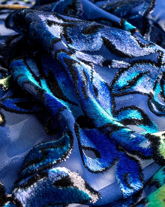 Silk Lurex Geometric Fabric - Velvet, Chiffon - Sharqiya - الشرقية