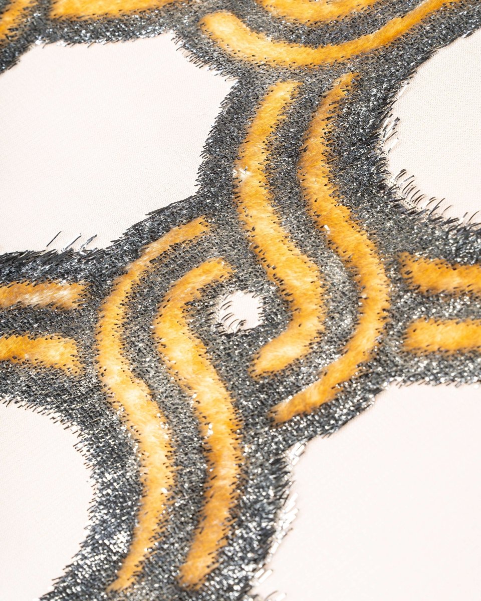 Silk Lurex Geometric Fabric - Velvet, Chiffon - Sharqiya - الشرقية