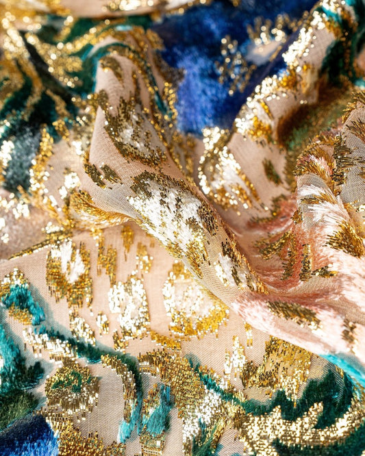 Silk Lurex Geometric Fabric - Velvet, Chiffon - Sharqiya - الشرقية