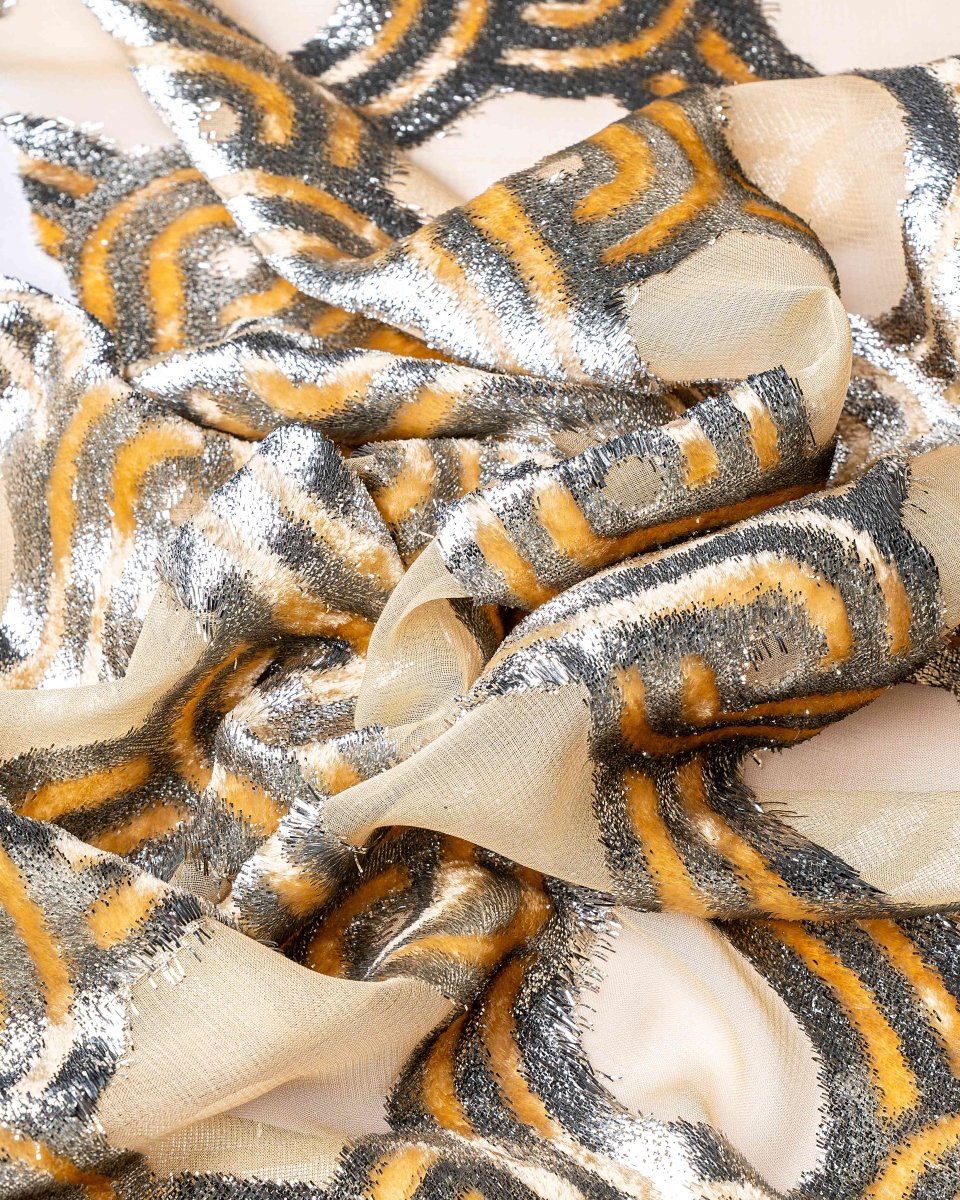 Silk Lurex Geometric Fabric - Velvet, Chiffon - Sharqiya - الشرقية
