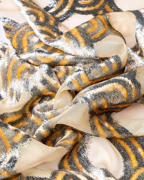 Silk Lurex Geometric Fabric - Velvet, Chiffon - Sharqiya - الشرقية