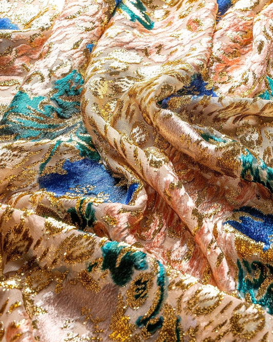 Silk Lurex Geometric Fabric - Velvet, Chiffon - Sharqiya - الشرقية