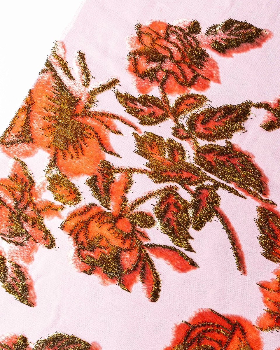 Silk Lurex Geometric Fabric - Velvet, Pure Silk, Chiffon - Sharqiya - الشرقية