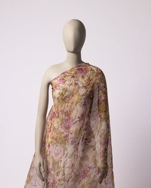 Silk Organza Floral Fabric - Pure Silk - Sharqiya - الشرقية