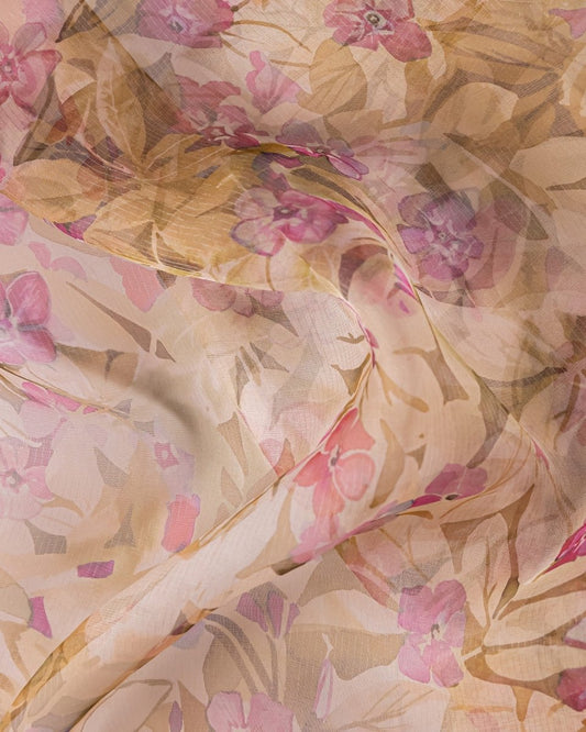 Silk Organza Floral Fabric - Pure Silk - Sharqiya - الشرقية