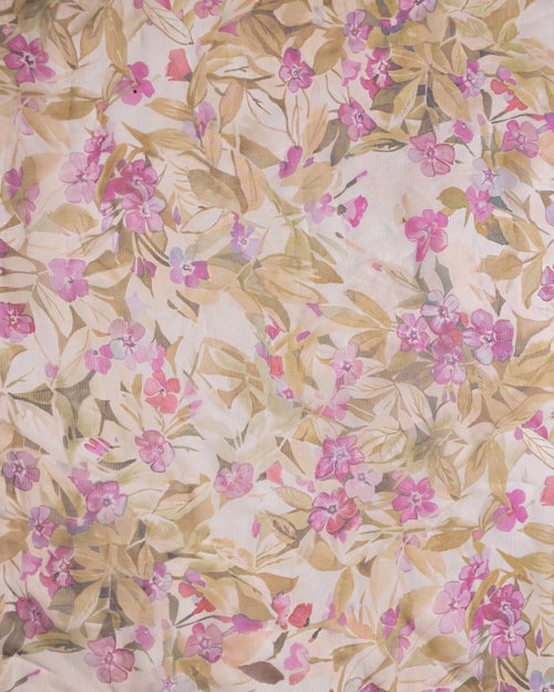 Silk Organza Floral Fabric - Pure Silk - Sharqiya - الشرقية