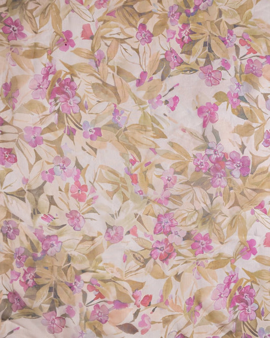 Silk Organza Floral Fabric - Pure Silk - Sharqiya - الشرقية