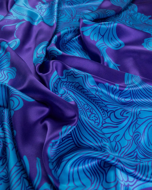 Silk Satin Geometric Fabric - Pure Silk - Sharqiya - الشرقية