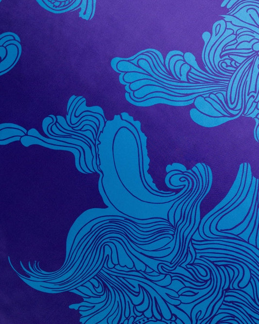 Silk Satin Geometric Fabric - Pure Silk - Sharqiya - الشرقية