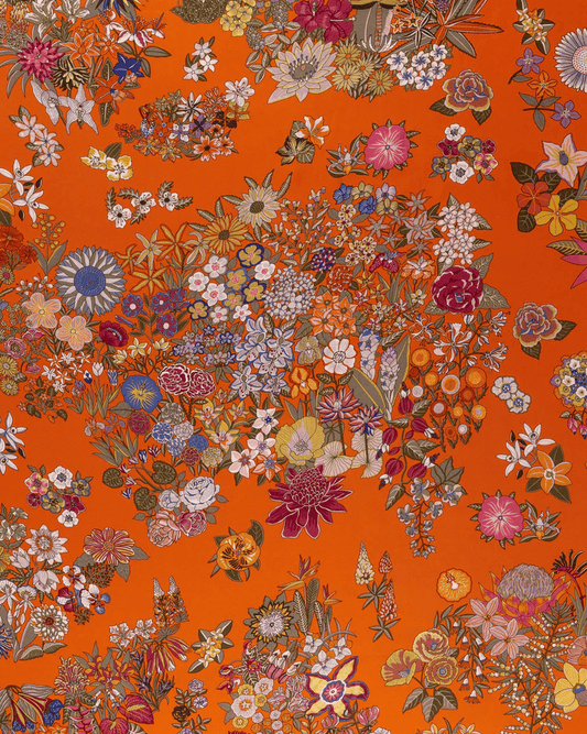 Silk Twill Floral Fabric - Pure Silk - Sharqiya - الشرقية