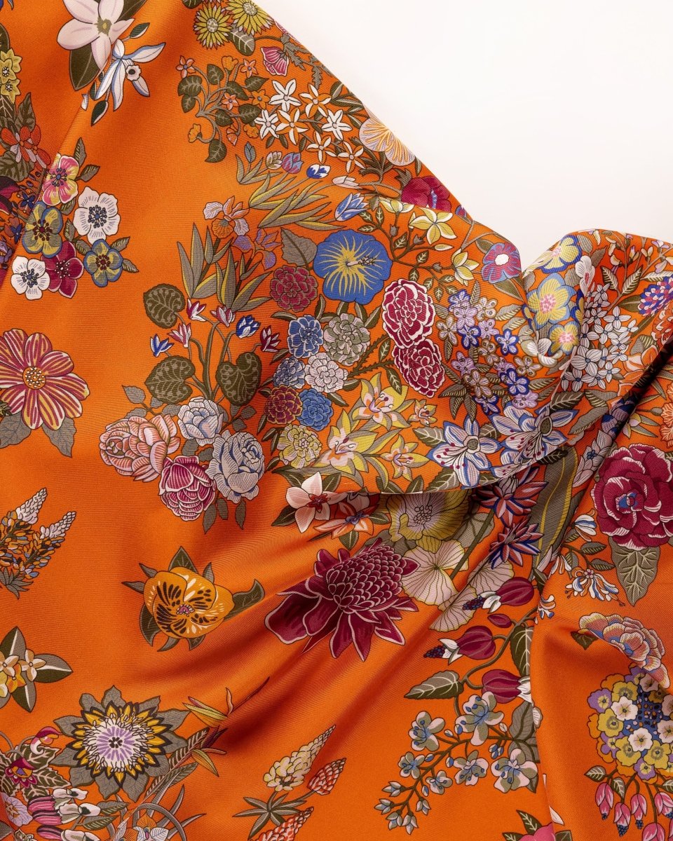 Silk Twill Floral Fabric - Pure Silk - Sharqiya - الشرقية