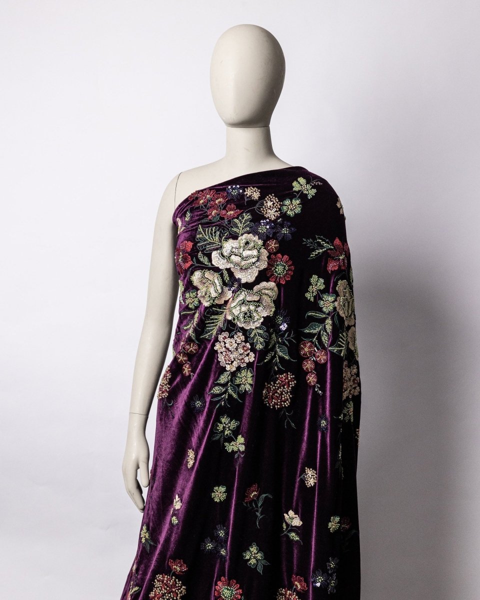 Silk Velvet Floral Fabric - Sharqiya - الشرقية