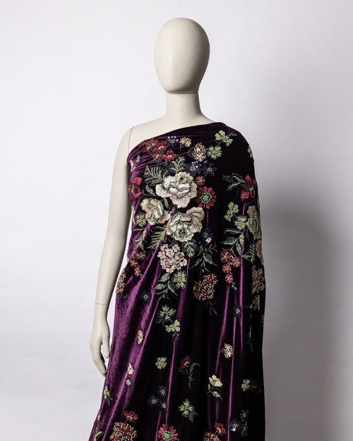 Silk Velvet Floral Fabric - Sharqiya - الشرقية