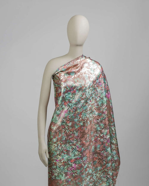 Swiss Jacquard Lurex Floral Fabric - Polyester - Silk - Sharqiya - الشرقية