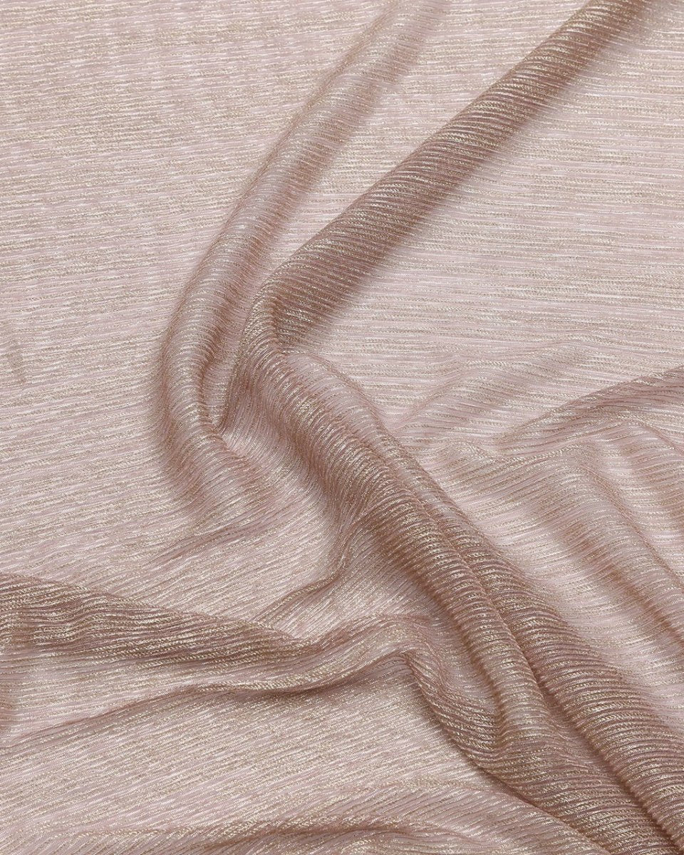 Taiwanese Lurex Foil Pliss√© Polyester Striped Fabric - Sharqiya - الشرقية-88