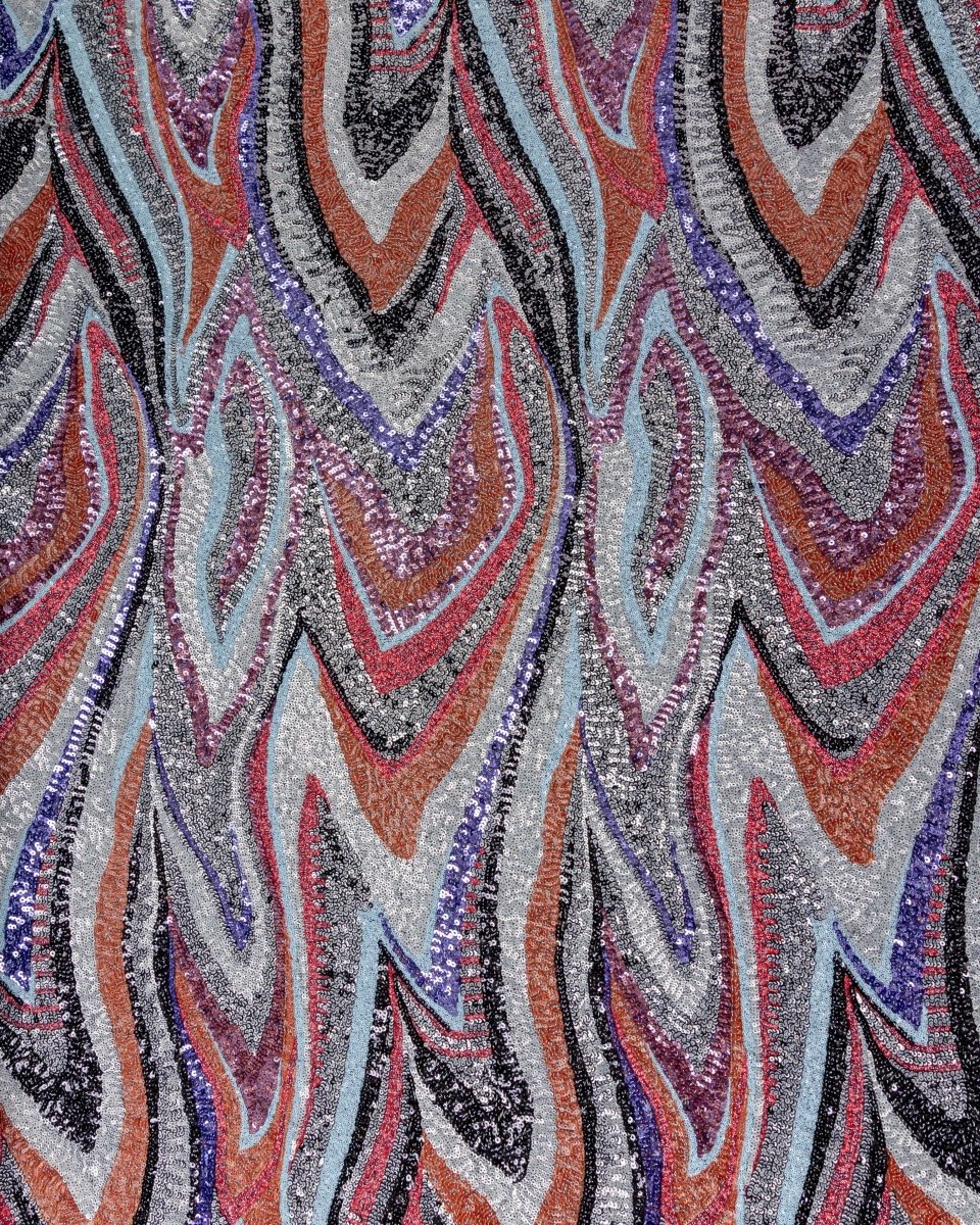 Taiwanese Tulle Polyester Geometric Fabric - Sharqiya - الشرقية
