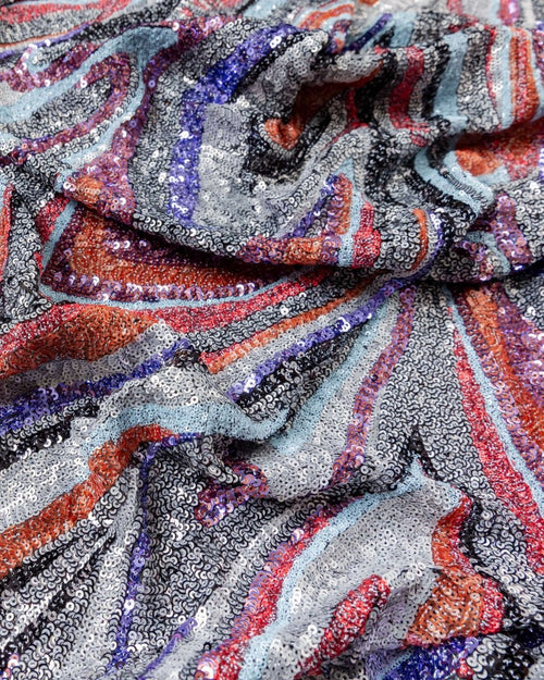 Taiwanese Tulle Polyester Geometric Fabric - Sharqiya - الشرقية
