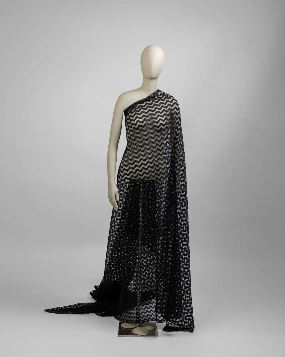 Tulle Blisse Tulle Polyester Geometric Fabric - Sharqiya - الشرقية