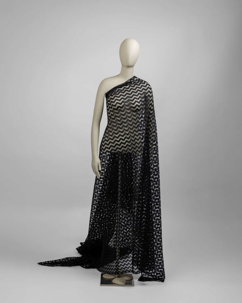Tulle Blisse Tulle Polyester Geometric Fabric - Sharqiya - الشرقية
