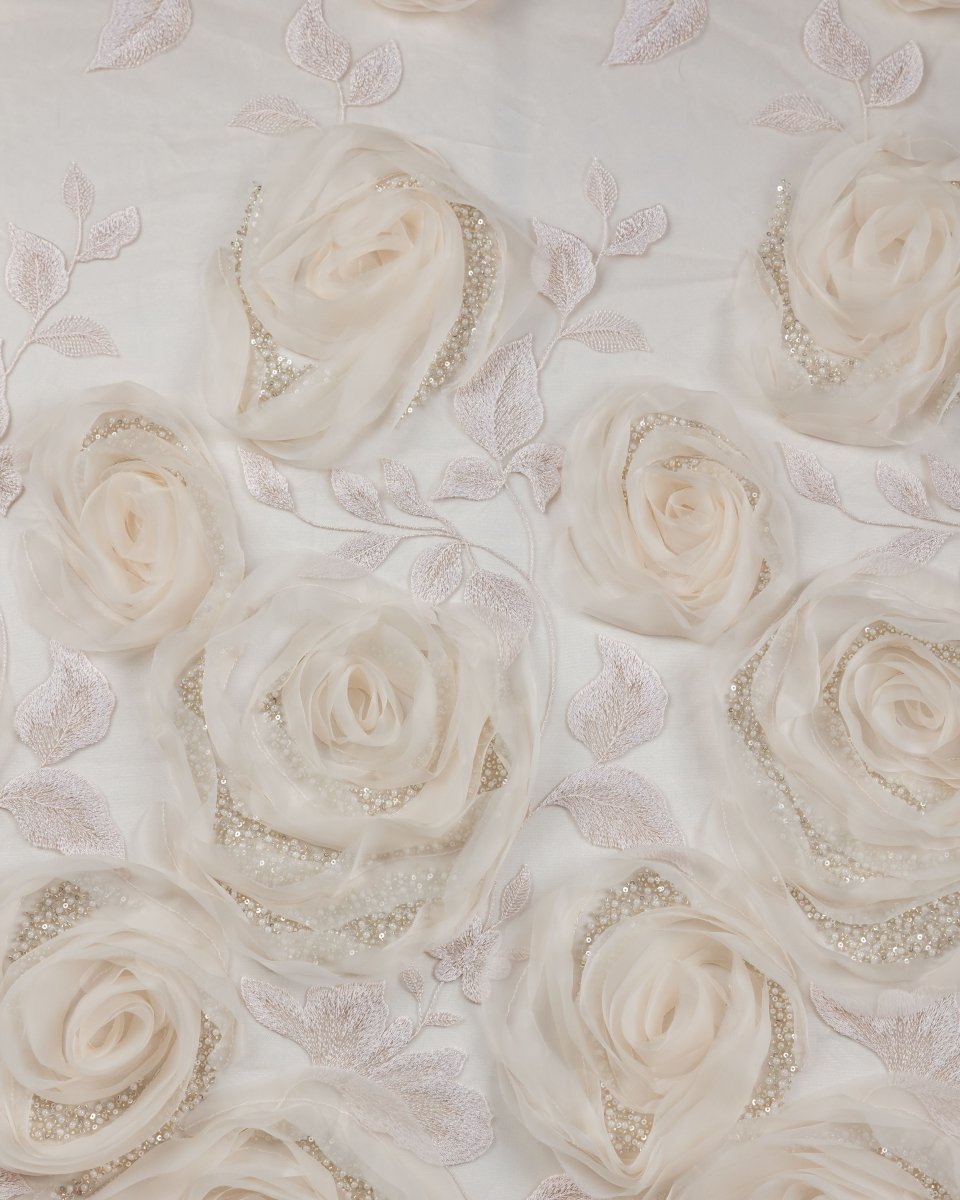 Tulle Embroidery prominent with Beads - Sharqiya - الشرقية