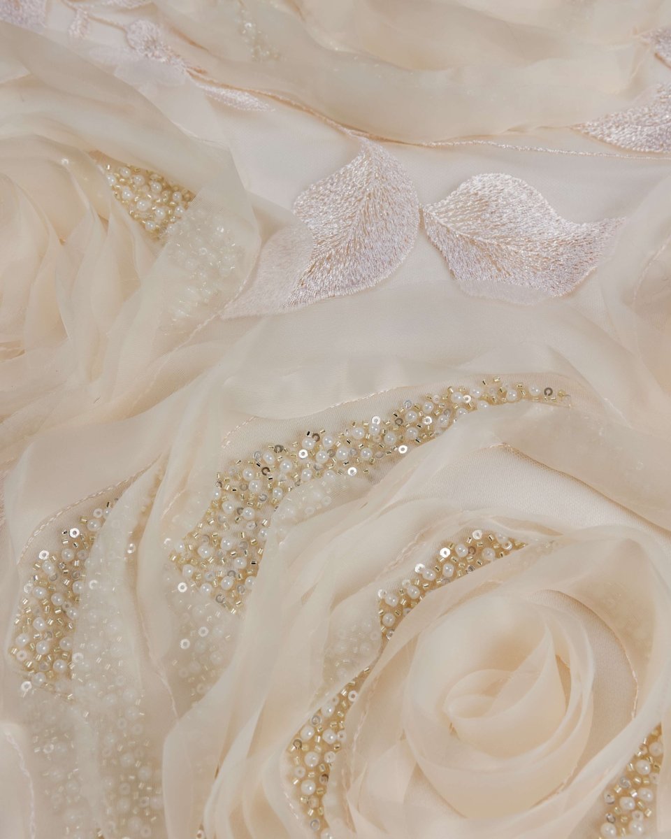 Tulle Embroidery prominent with Beads - Sharqiya - الشرقية