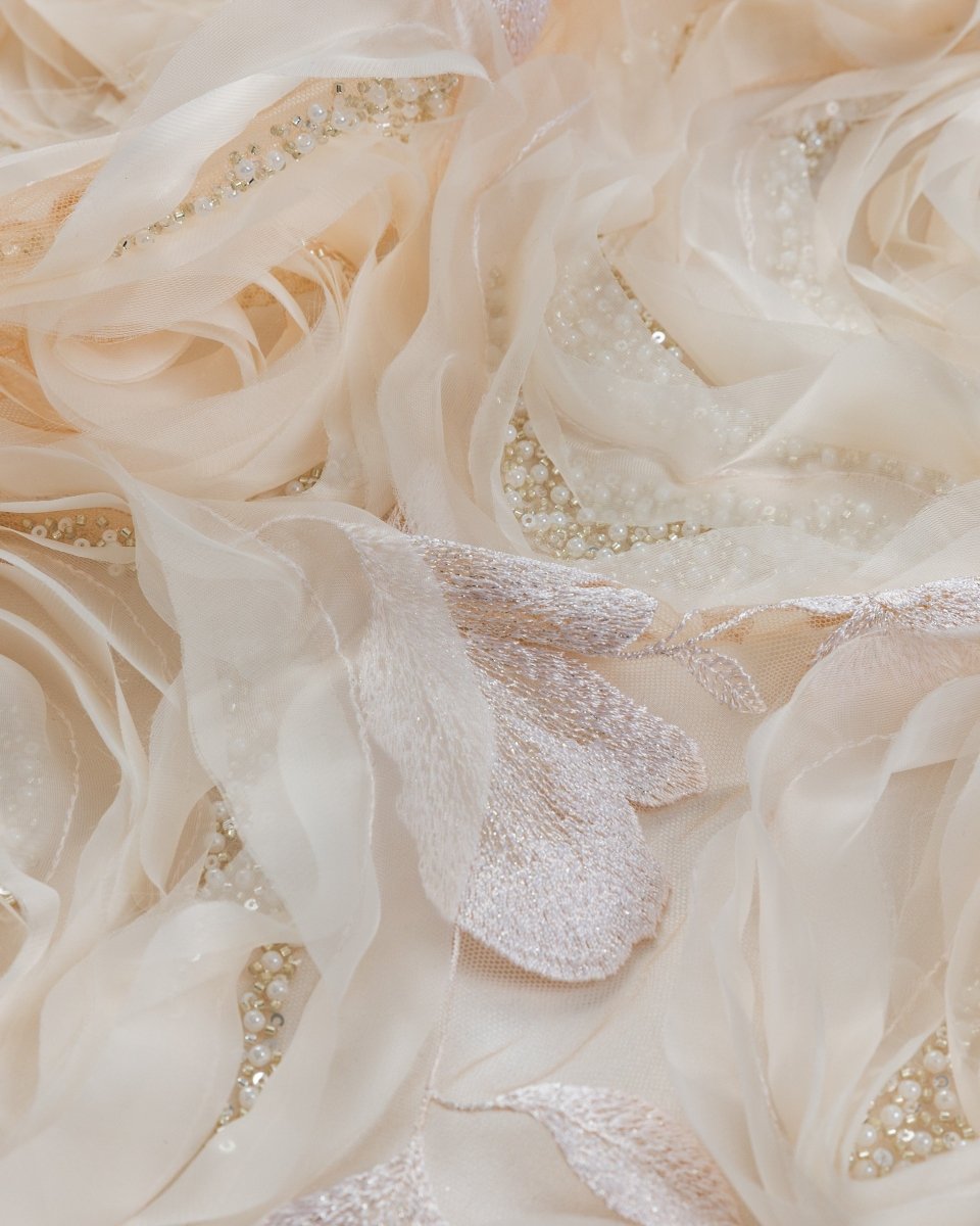 Tulle Embroidery prominent with Beads - Sharqiya - الشرقية