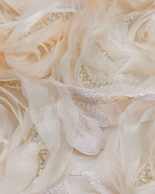 Tulle Embroidery prominent with Beads - Sharqiya - الشرقية