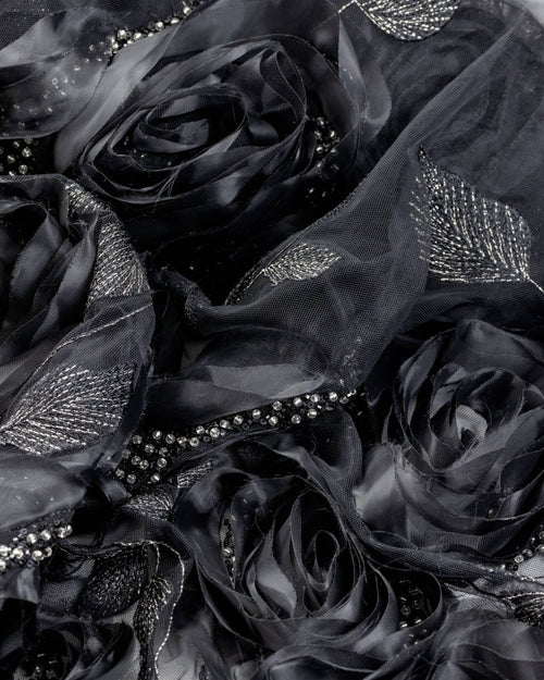 Tulle Embroidery prominent with Beads - Sharqiya - الشرقية