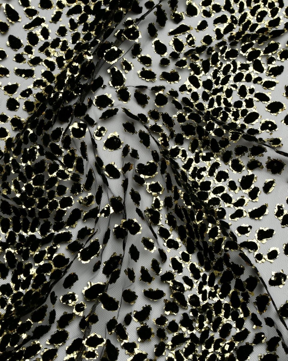 Tulle Lurex Tulle Embroidered Fabric - Polyester, Viscose - Sharqiya - الشرقية