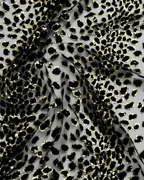Tulle Lurex Tulle Embroidered Fabric - Polyester, Viscose - Sharqiya - الشرقية