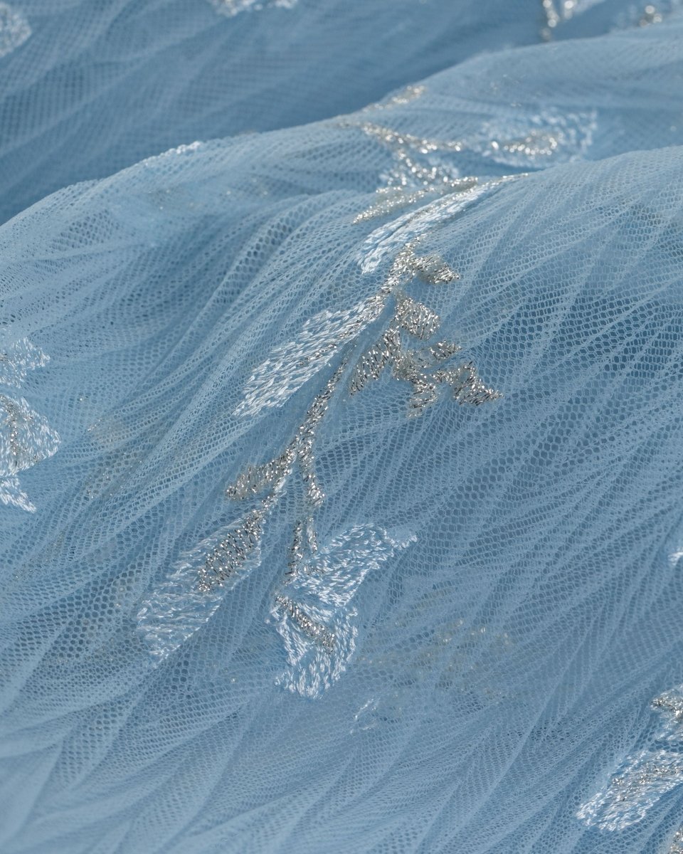 Tulle Plisse Embroidery Fabric - Sharqiya - الشرقية