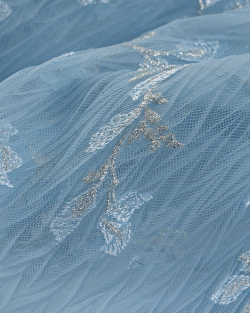 Tulle Plisse Embroidery Fabric - Sharqiya - الشرقية